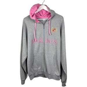 Mykonos Greece Full Zip-Up Hoodie with Front  Pockets Size XXL